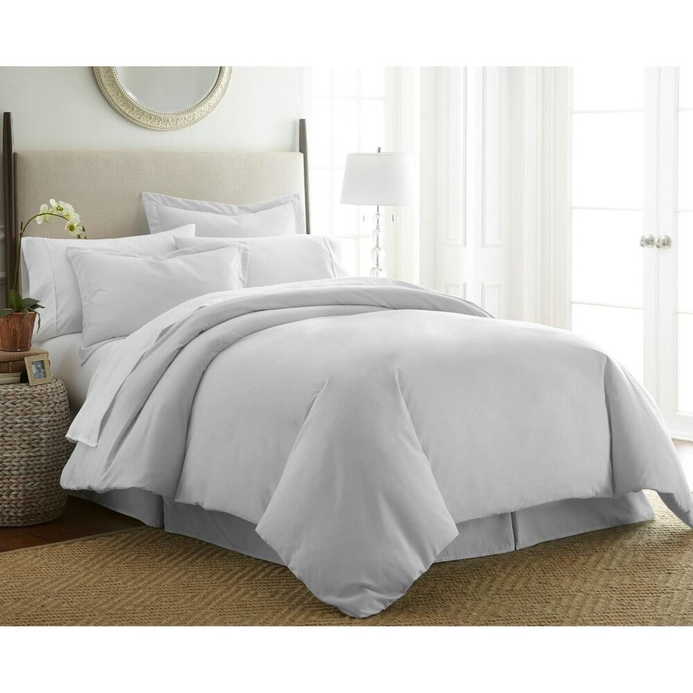 NEW Ienjoy Home Ultra Soft Duvet 3-Piece Cover Set Light Gray Full / Queen